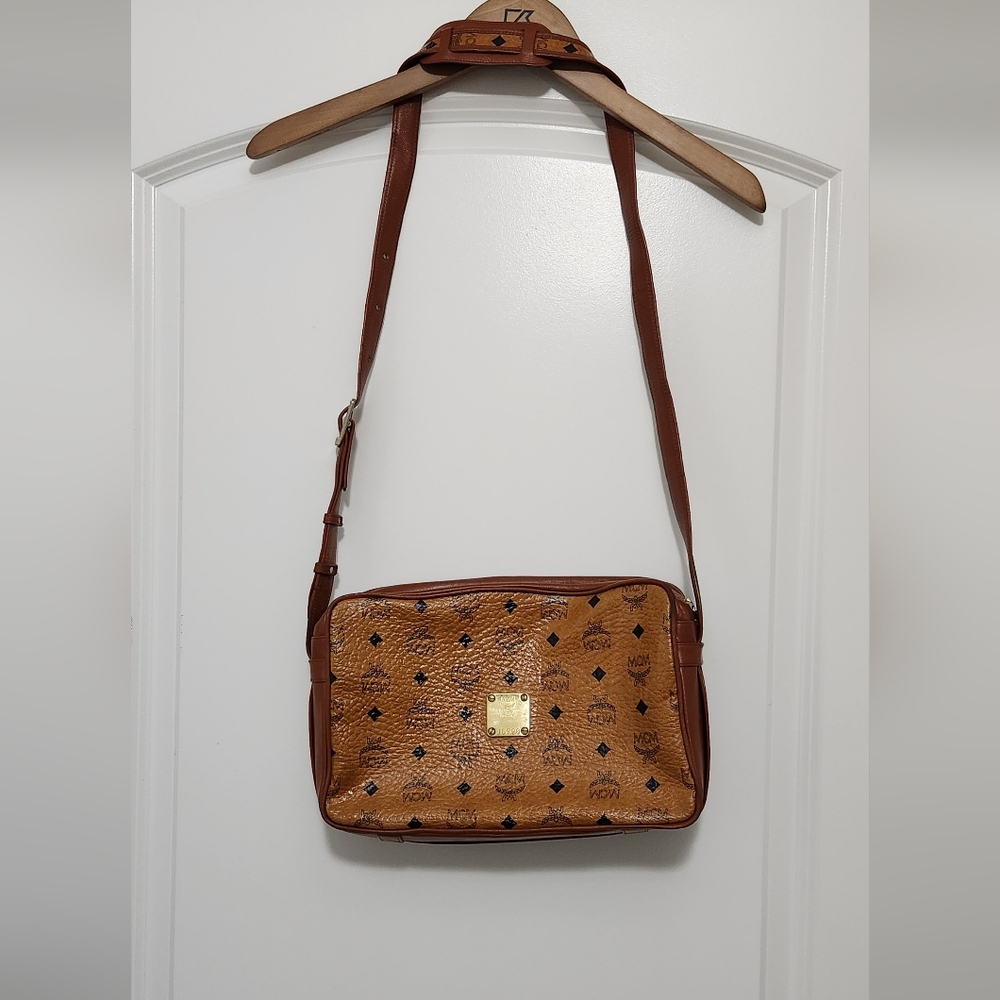 MCM Cognac Visetos Crossbody With Leather Interior - Vintage & Handmade